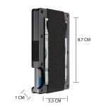 Contacts Aluminium Metal Minimalist RFID Blocking Unisex Wallet with Cash Strap (COPOP14-BLACK)