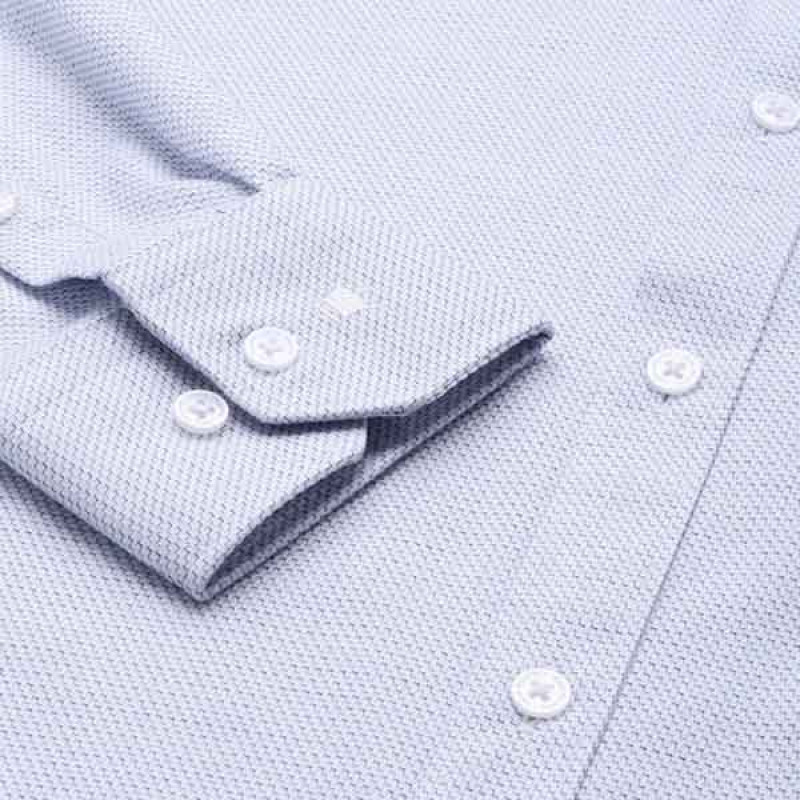 Men Blue Classic Chevron Printed Pure Cotton Formal Shirt