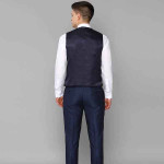Men Navy Blue Solid Slim-Fit Single-Breasted Suits