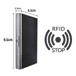 Storite 6 Slots RFID Blocking Metal Credit Card Holder Wallet for Men & Women(Shiny Black,9.5 x 6.5 x 1.3 cm )