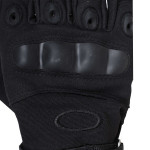 Unisex Black Solid Full-Finger Anti-Slip Gloves
