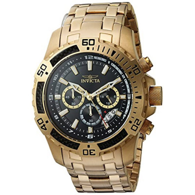 Invicta Men's Pro Diver 24855 Gold Stainless-Steel Japanese Chronograph Diving Watch
