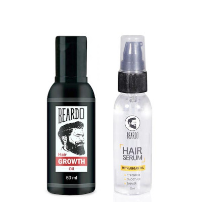 Men Set of Beard & Hair Growth Oil & Argan Oil Hair Serum
