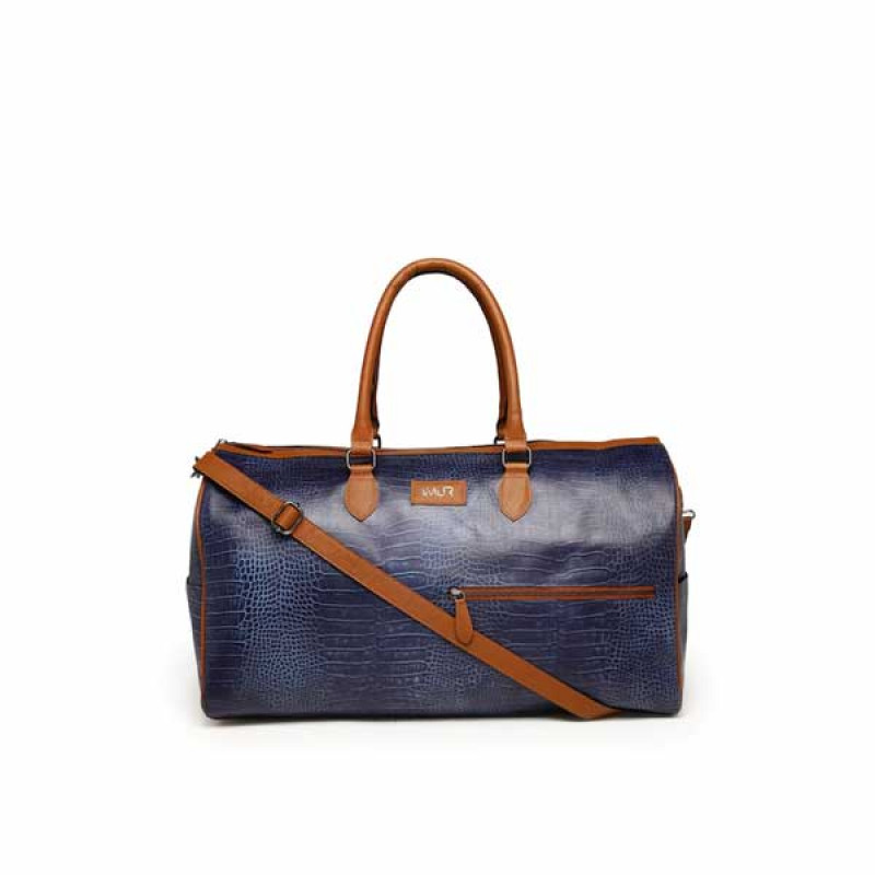 Navy Blue Textured Travel Bag