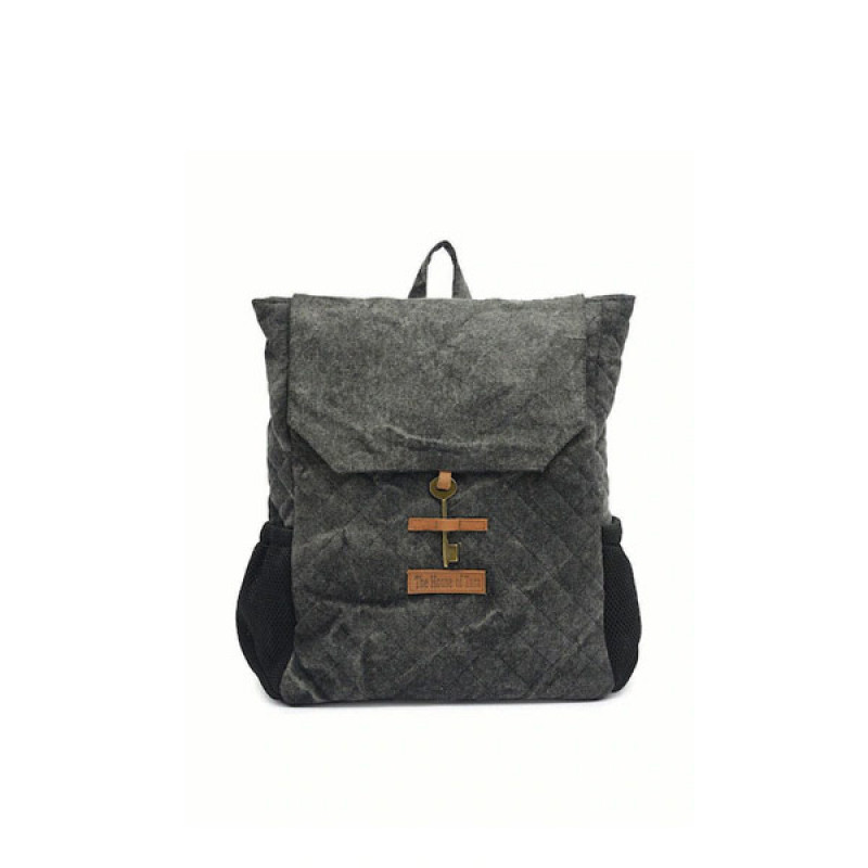 Unisex Charcoal Textured Travel Laptop Backpack