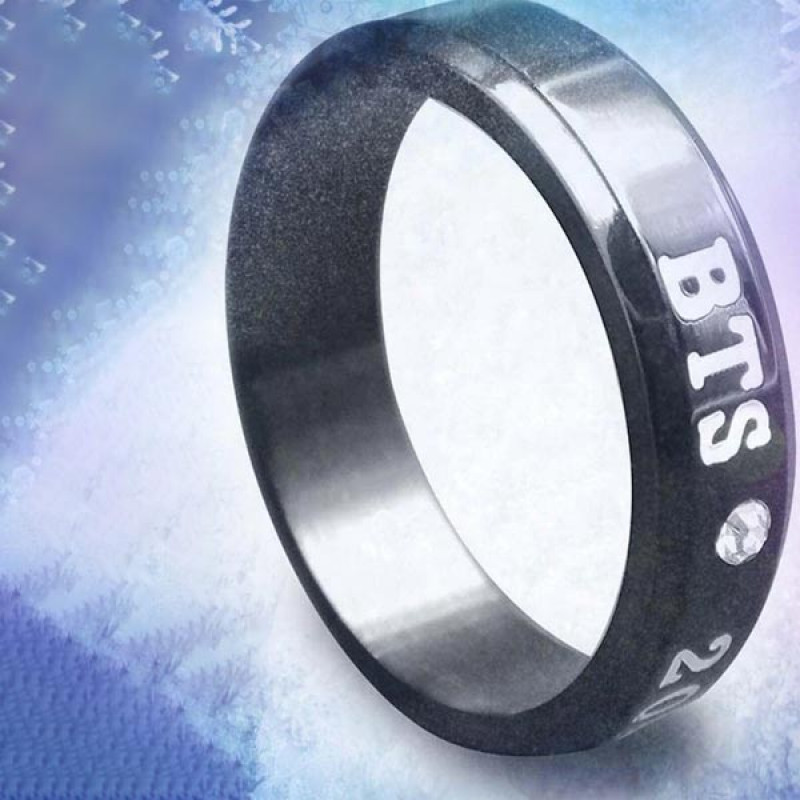 Men Silver-Plated & White CZ-Studded BTS Finger Ring