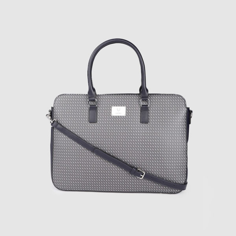 Grey Brand Logo Print Oversized Structured Handheld Bag