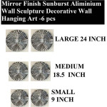 Decorlives Set of 6 Sunburst Metal Wall Art for Home Décor,  Decorative Hanging Sculpture