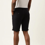 Men Black Slim Fit Mid-Rise Regular Shorts