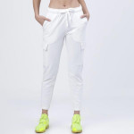 Women White Solid Slim-Fit Cargo Track Pants
