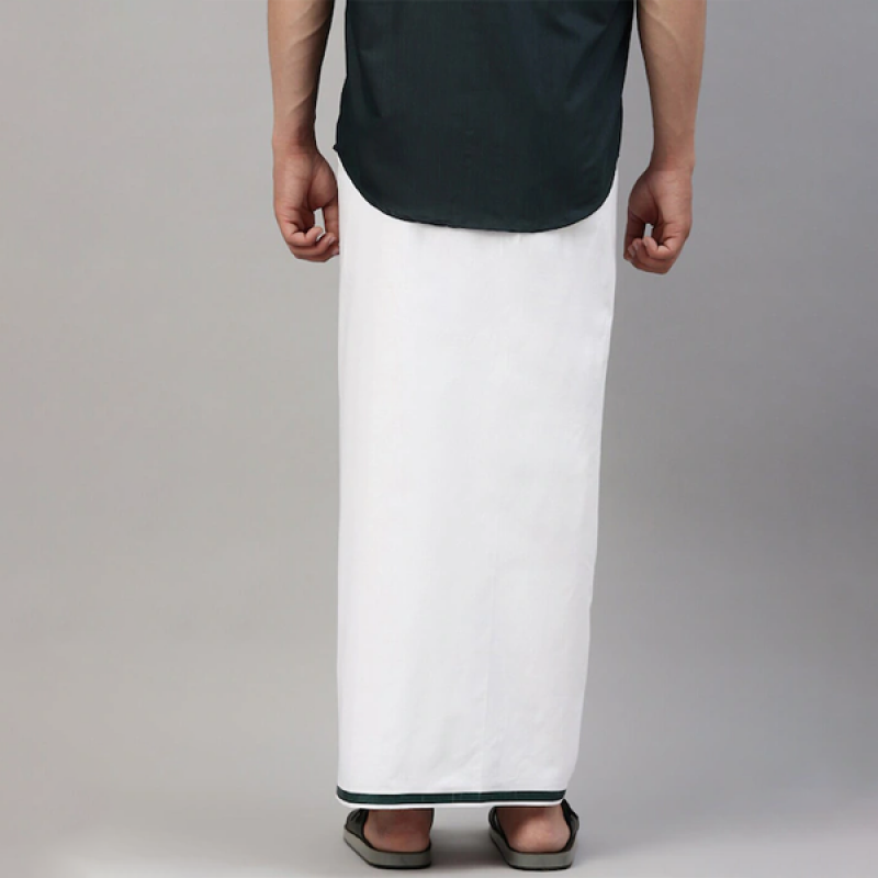 White Solid Cotton Dhoti