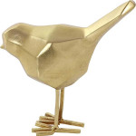 CosmoLiving by Cosmopolitan Polystone Bird Sculpture, Set of 2 7", 8"H, Gold